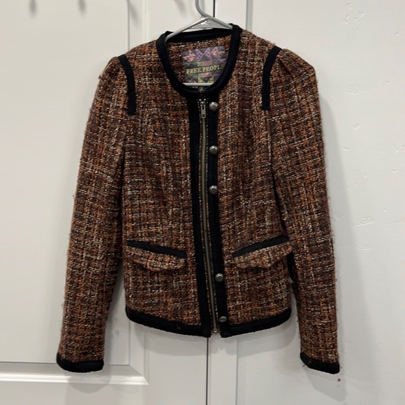 FREE PEOPLE Women's Coco Tweed Jacket Size 4 - Picture 3 of 9